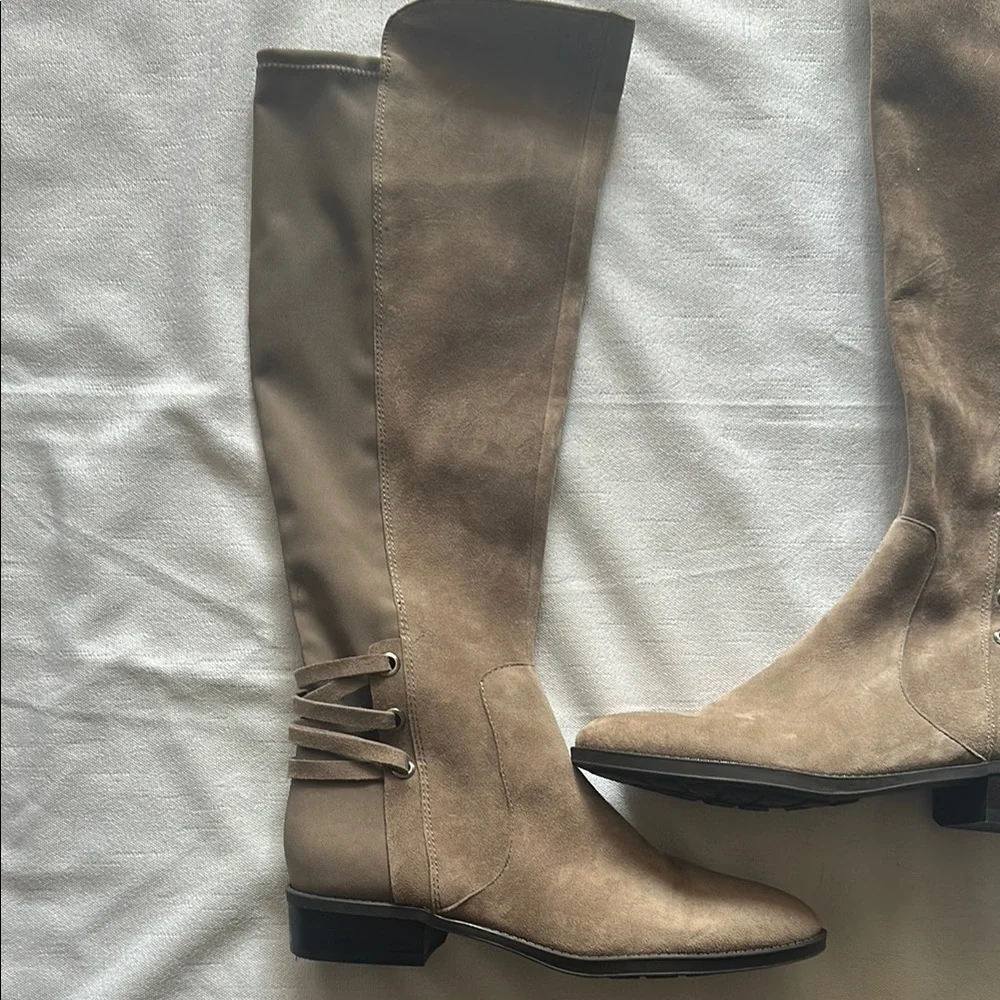 Vince Camuto Tan Over the Knee Boots with Suede Finish